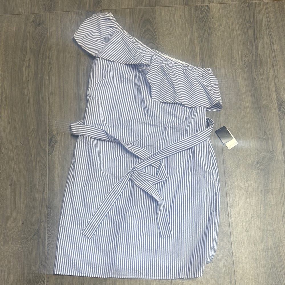 Nine West Blue Striped Dress with Belt